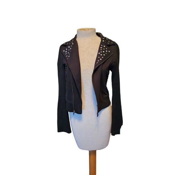 Olsenboye moto jacket size Small studded soft shell zip - Picture 1 of 12